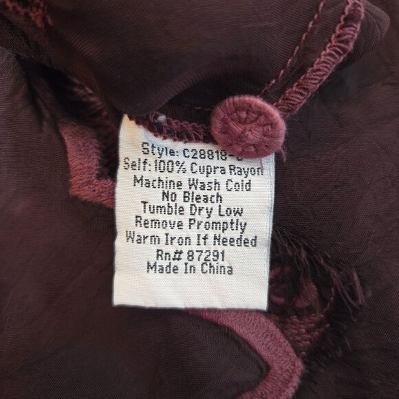 Johnny Was Crochet Eyelet Oversized Tunic Purple Feathers L Romantic Goth Boho - Picture 8 of 10